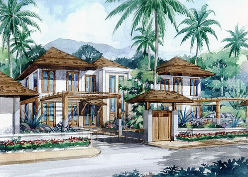 Artist's impression of the Lersuang Town Homes